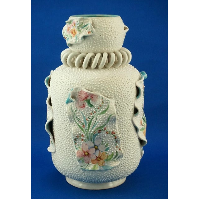 1960s Large Vintage Ceramic Vase with Bas-Reliefs by Serafino Volpi for Sambuco Deruta, 1960s For Sale - Image 5 of 18