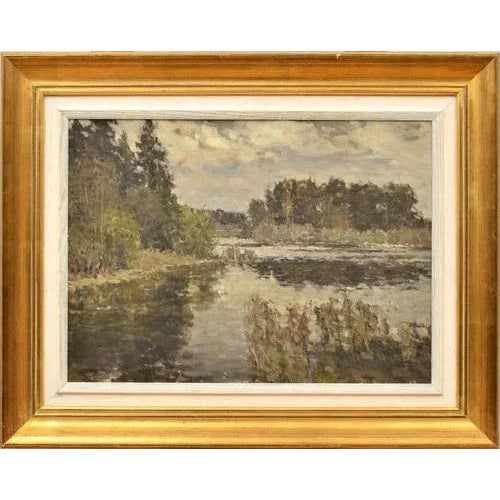 Summer Landscape, Oil on Canvas, 20th Century For Sale - Image 4 of 4