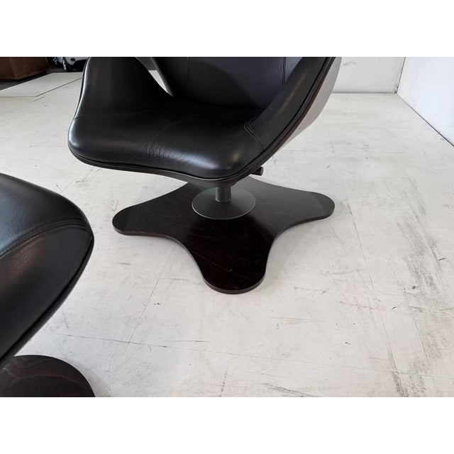 Set of Leather Tok Armchair & Ottoman by Toshiyuki Kita for Stokke For Sale - Image 10 of 17