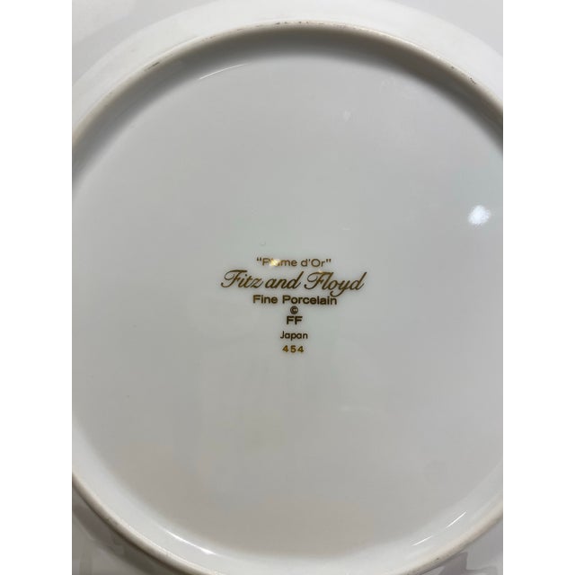 1990s 1990s Fitz and Floyd Plume d'Or Black Salad Plates- Set of 3 For Sale - Image 5 of 5