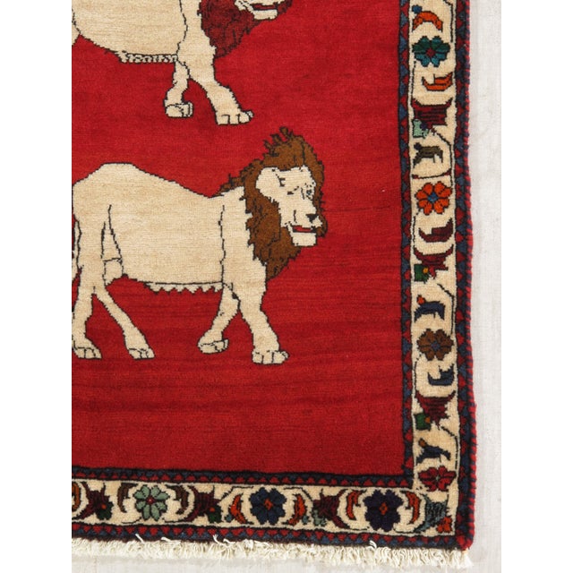 Tribal Vintage Hand-Knotted Persian Gabbeh Rug 3'0" X 6'3" For Sale - Image 3 of 6