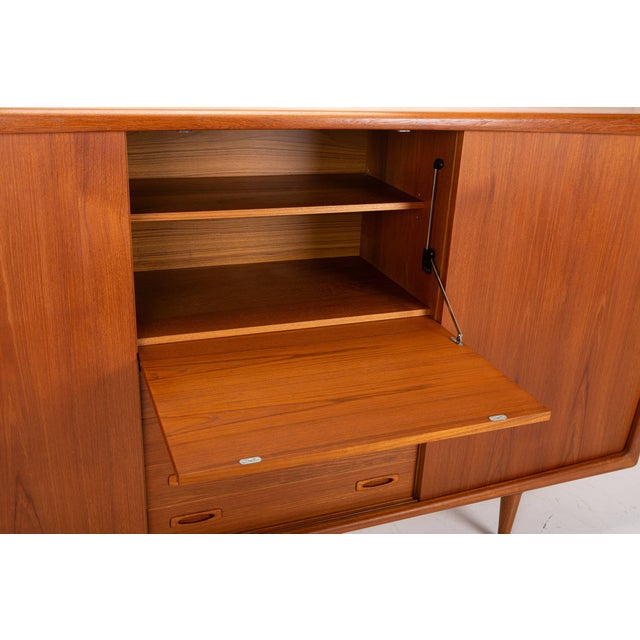 Vintage Danish Teak Highboard by H.P. Hansen, 1960s For Sale - Image 11 of 17