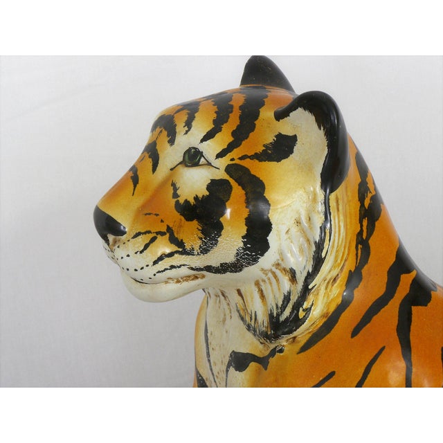 Mid-Century Modern Italian Ceramic Tiger Sculpture ...