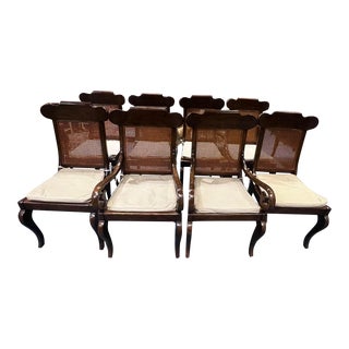 8 Ralph Lauren Plantation Caned Dining Chairs For Sale