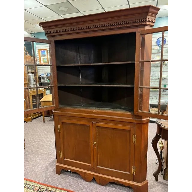 19th Century Antique 12 Panel Corner Cupboard For Sale - Image 4 of 13