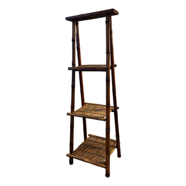 Vintage Bamboo and Rattan Etagere or Shelves. For Sale