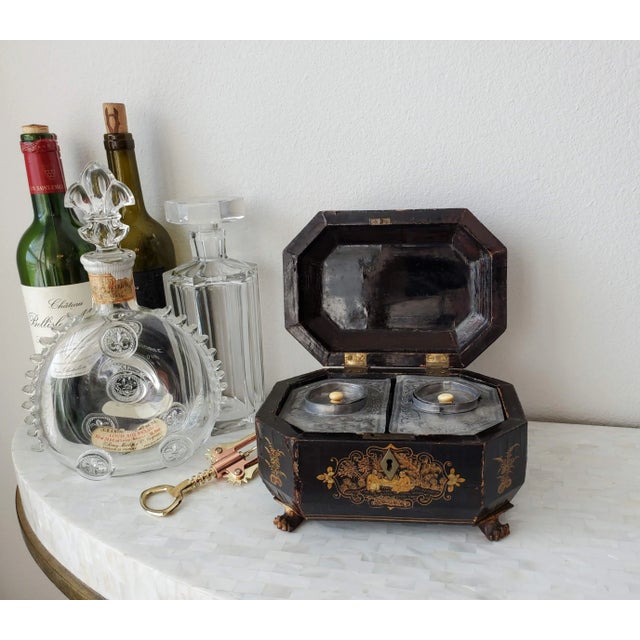 19th Century Chinese Export Twin Canister Tea Caddy Table Box For Sale - Image 12 of 12