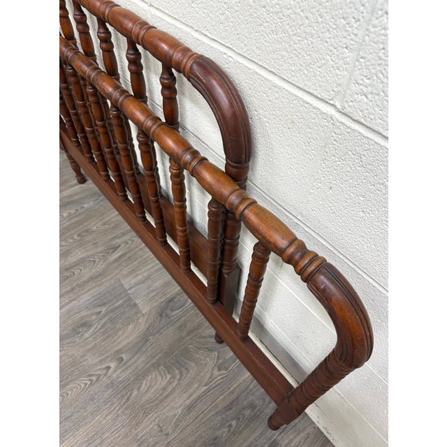Wood Vintage Full Size Jenny Lind Spindle Bed Spool Headboard and Footboard For Sale - Image 7 of 12