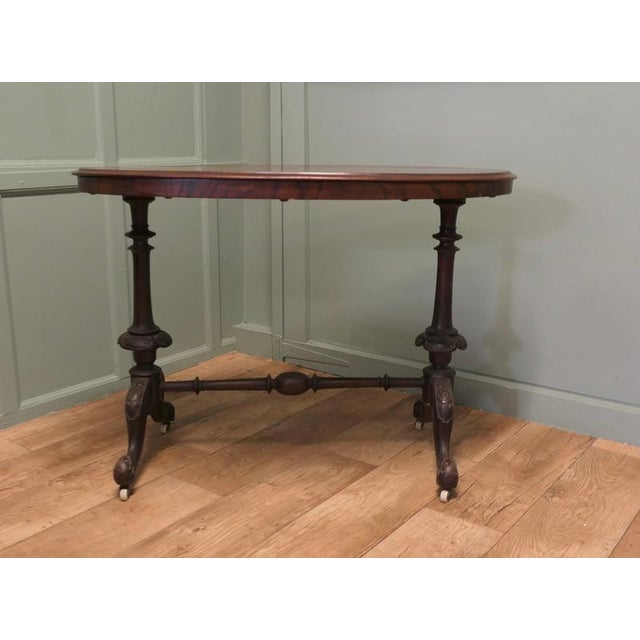 2000 - 2009 Victorian Oval Walnut Centre Table For Sale - Image 5 of 8