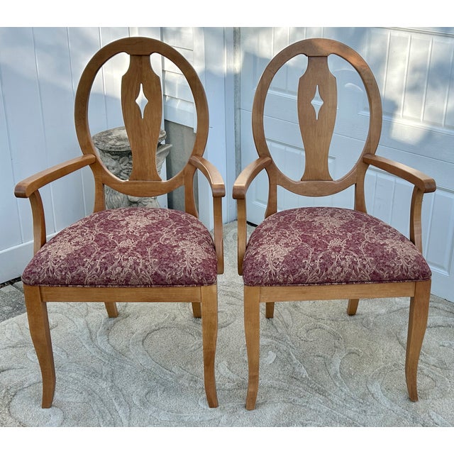 Vtg. Set of Six Ethan Allen Shield Back Transitional Style Dining Chairs For Sale - Image 15 of 17
