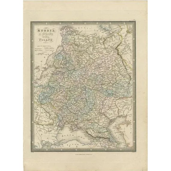 Mid 19th Century Antique Map of Russia in Europe and Poland by Wyld, 1845 For Sale - Image 5 of 5