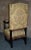 Antique Tudor Style Carved Oak High Back Chair W/Stretcher Base & Fringe For Sale - Image 10 of 13