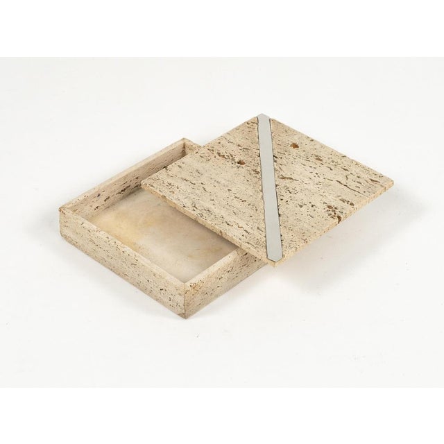 Stone Midcentury Modern Travertine Rectangular Box, 1970s For Sale - Image 7 of 18