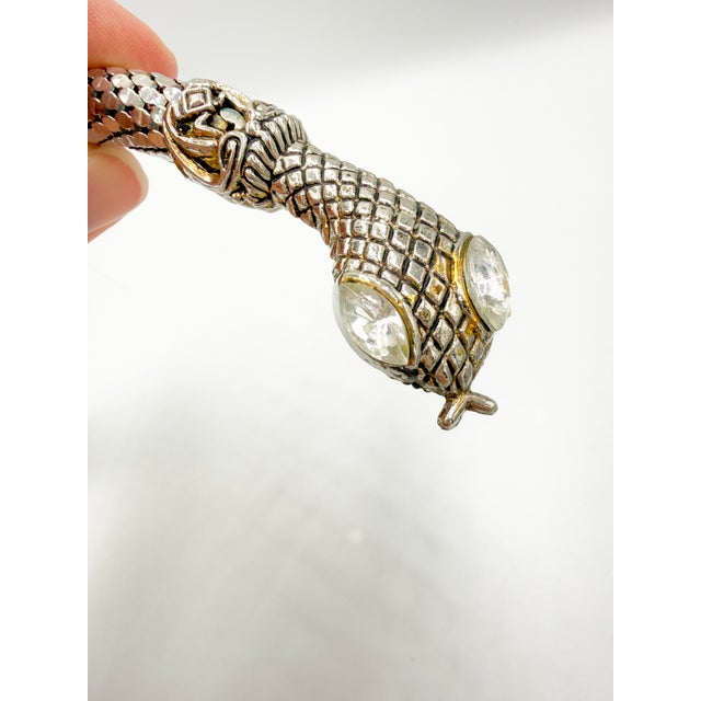 1980s Vintage Sculptural Snake Mesh Necklace attributed to Dl Auld Co. / Whiting & Davis, 1970s For Sale - Image 5 of 16