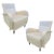 Italian Custom Pair of Modern Camel Cream Velvet Armchairs For Sale - Image 13 of 13