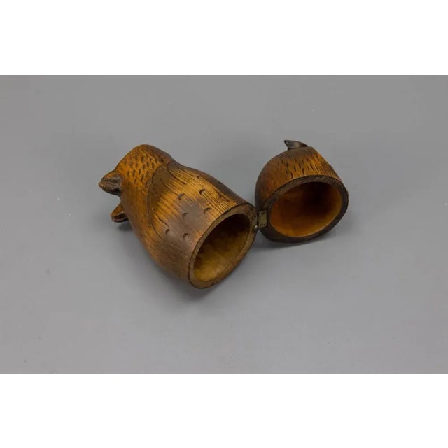 Mid-Century Black Forest Style Carved Linden Wood Owl Box, Germany, 1950s For Sale - Image 15 of 18