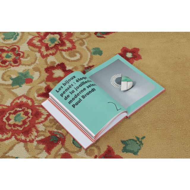 Gold Signed Paule Leleu Vintage Art Deco Rug in Gold With Dense Florals - Rug & Kilim For Sale - Image 8 of 9