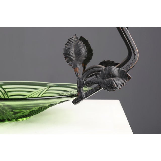 Art Deco Glass and Metal Fruit Bowl, France, 1920s For Sale - Image 3 of 12