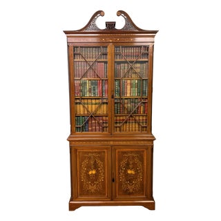 Inlaid Mahogay Bookcase from Edwards & Roberts, 1895 For Sale