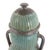 Mid 20th Century Pair Large Moroccan Turquoise Crackle Glaze Lidded Ceramic Urns For Sale - Image 5 of 12