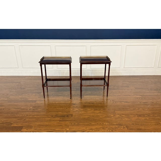Pair of Mahogany End Tables by Leighton Hall - Showroom Samples For Sale - Image 10 of 15