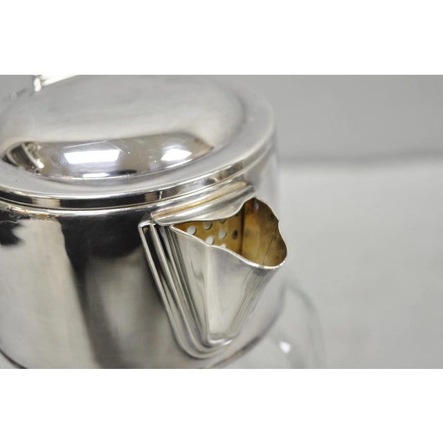 Metal Antique Victorian German Silver Plated Crystal Glass Lemonade Water Pitcher For Sale - Image 7 of 13