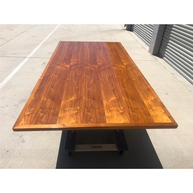 Mid-Century Modern 1980s Attributed to Florence Knoll Mid Century Modern Chrome Dining Conference Table For Sale - Image 3 of 8
