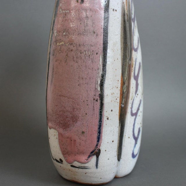Vintage French Ceramic Flower Vase, 1990s For Sale - Image 9 of 18