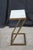 Late 20th Century Modern Chic Marble Top Brass Z Shaped Sofa End Side Table For Sale - Image 4 of 10