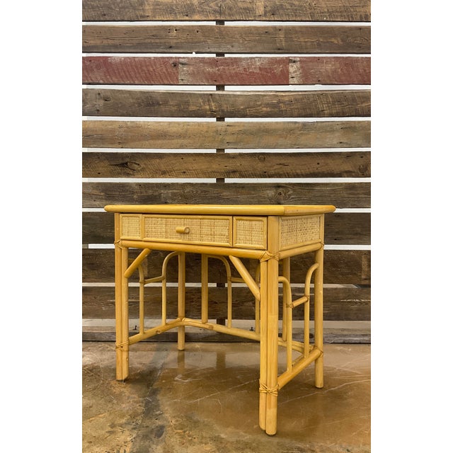 Vintage Bamboo and Rattan Desk, Scandinavian For Sale - Image 14 of 16