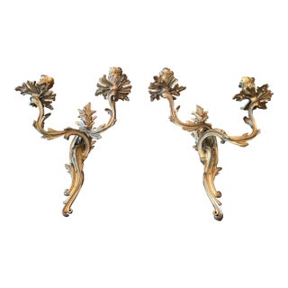 Antique E F Caldwell Co Signed Bronze Pair Sconces For Sale