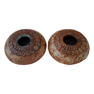 Brutalist Studio Pottery Vases or Pots by Bernard Rooke, 1960s, Set of 2 For Sale