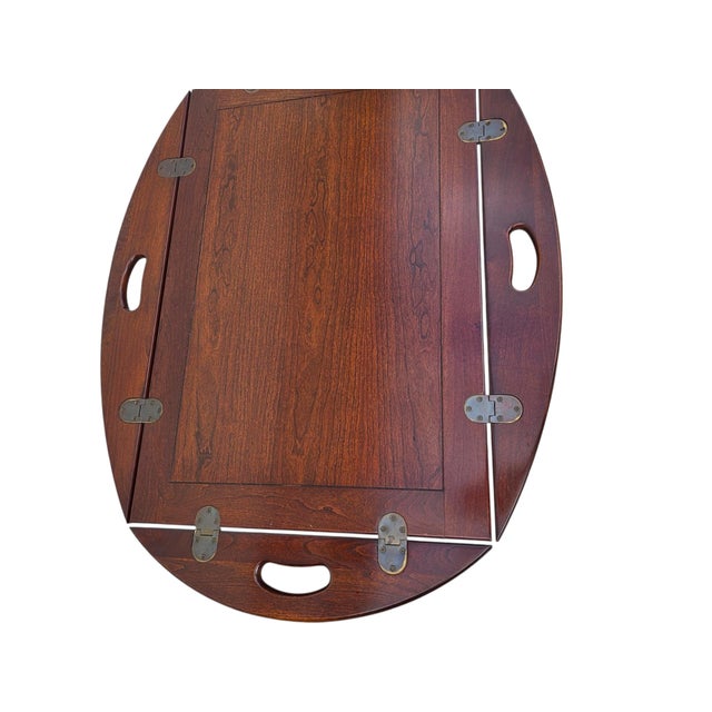 1980s Pennsylvania House Butlers Coffee Table Cherry Chippendale Tray Top Style For Sale - Image 16 of 18