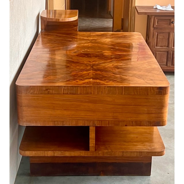 Art Deco Desk Table With Two Faces and Two Levels For Sale - Image 6 of 12