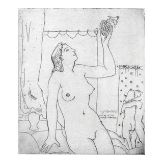 1950s Roger Lyford Female Nude Etching For Sale
