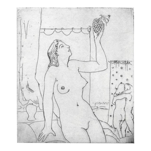 1950s Roger Lyford Female Nude Etching For Sale