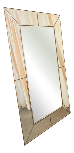 Large Brass-Edged Wall Mirror, 1960s