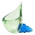Vintage Murano Bright Green Electric Blue Italian Art Glass Mid Century Sculptural Seashell Ashtray For Sale