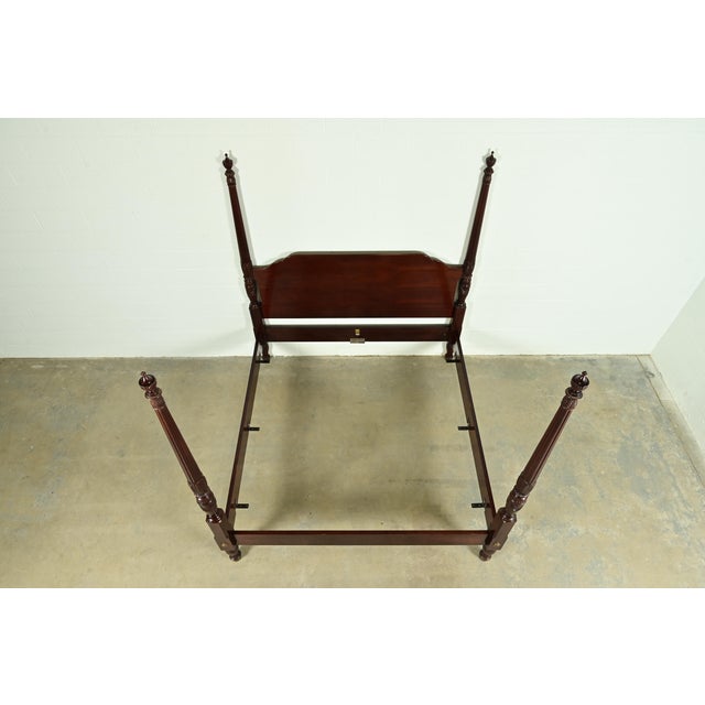 Late 20th Century Baker Furniture Historic Charleston Collection Georgian Carved Mahogany King Size Poster Bed For Sale - Image 5 of 12