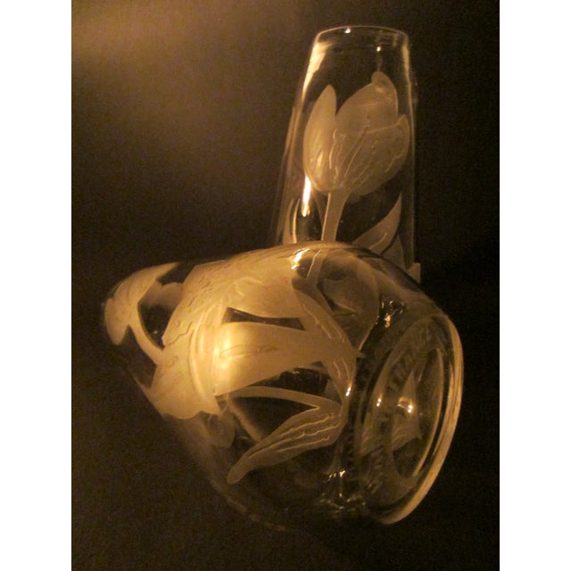 Early 19th Century Legras France Etched Tulips Cameo Glass Vases - A Pair For Sale - Image 17 of 17