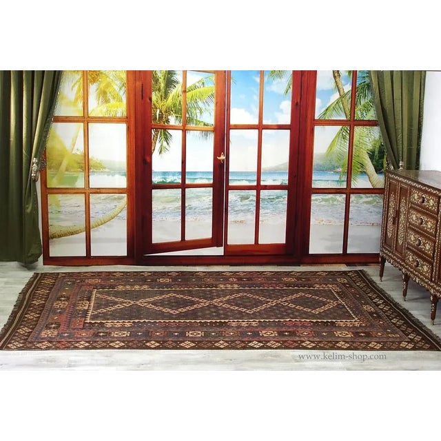 Afghan Kilim Rug, 1980s For Sale - Image 3 of 12