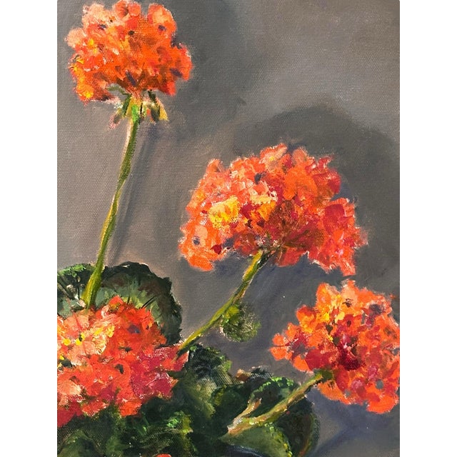 "Big Reds" by Toni Conway - Red Geranium Still Life Oil Painting Add bold color and vibrant energy to your space with "Big...