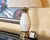 Vintage Ethan Allen Ivory Porcelain & Brass Leaf-Embossed Table Lamp For Sale - Image 13 of 18