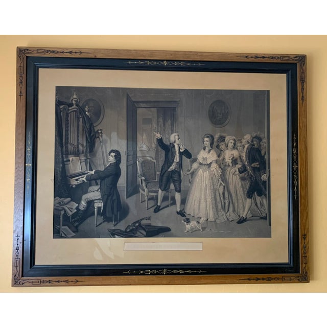 Circa 1900 “Beethoven Chez Mozart” Lithograph, Framed For Sale - Image 10 of 10