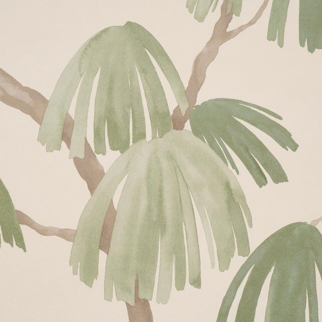 Contemporary Sample - Schumacher X David Kaihoi Weeping Pine Wallcovering In Green For Sale - Image 3 of 5