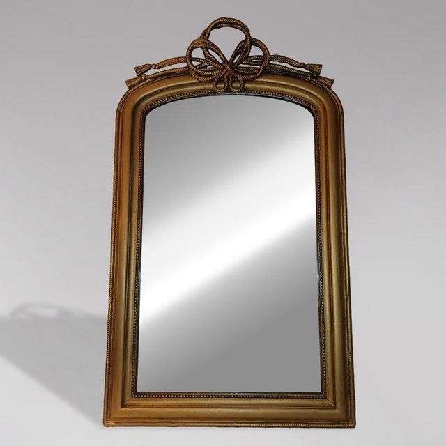 Louis Philippe Gilt Mirror with Ribbon Decoration For Sale - Image 3 of 3