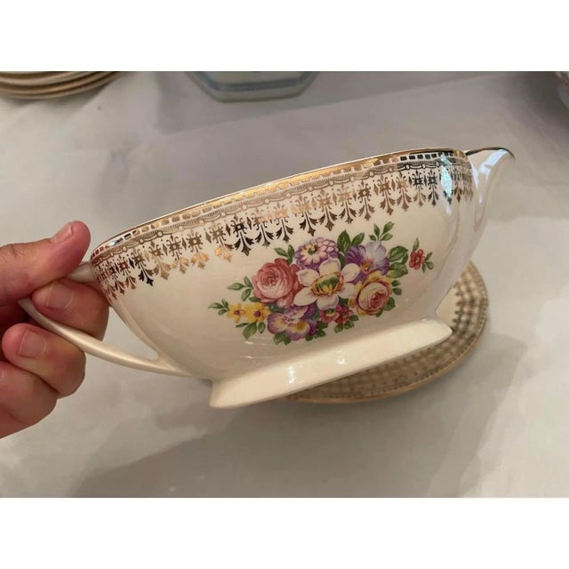 Mid 20th Century 22 Karat Gold Gravy Boat & Saucer For Sale - Image 9 of 10
