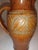 Studio Pottery Pitcher With Incised Leaf Decoration and a Speckled Glaze For Sale - Image 9 of 10