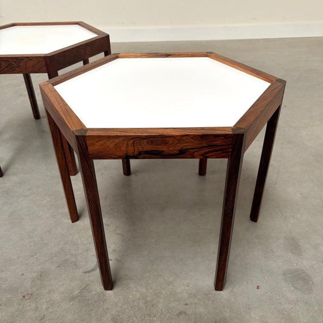 Hexagon Side Tables by Hans Cristian Andersen, 1960s, Set of 2 For Sale - Image 5 of 13