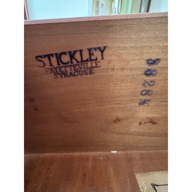 Chestnut 1950s L. & J. G. Stickley Solid Cherry Georgian 8-Drawer Highboy For Sale - Image 8 of 9
